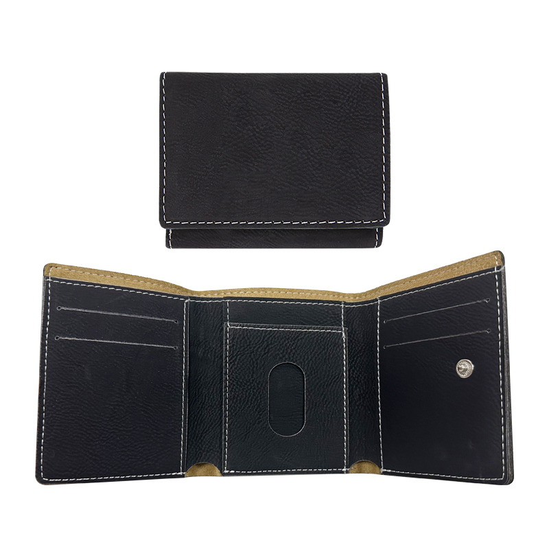 Dompet Lipat Tiga Kulit Buatan Laser