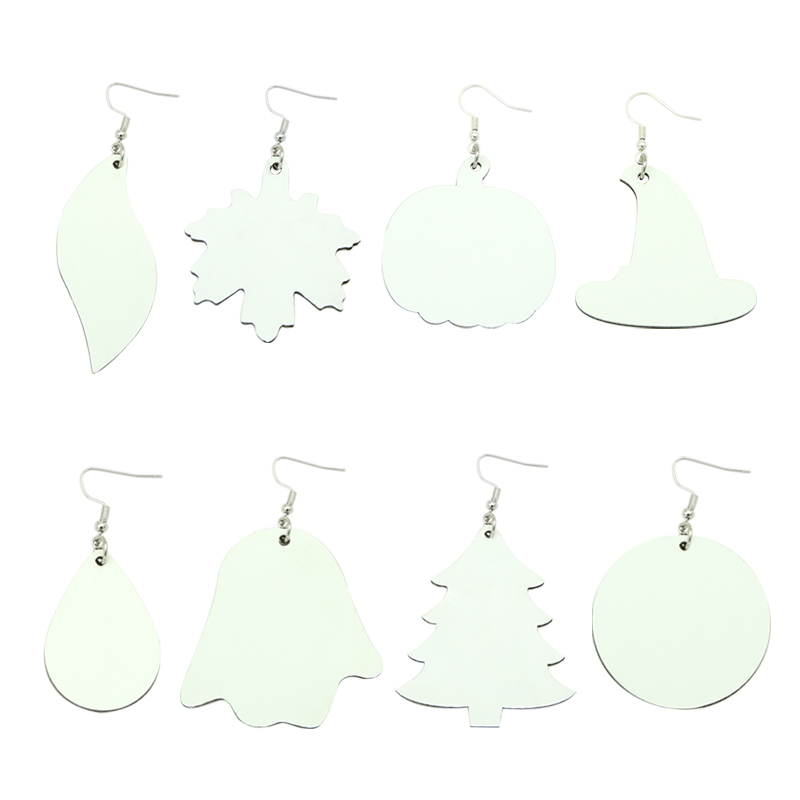 Anting Kulit PU Sublimasi Bentuk Tetesan (sepasang)