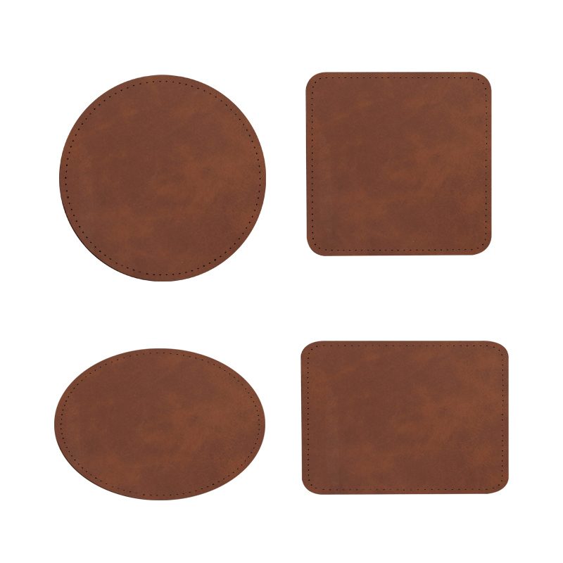 3 1/2' x 2 1/2' Tambalan Kulit Buatan Sublimasi Oval dengan Perekat