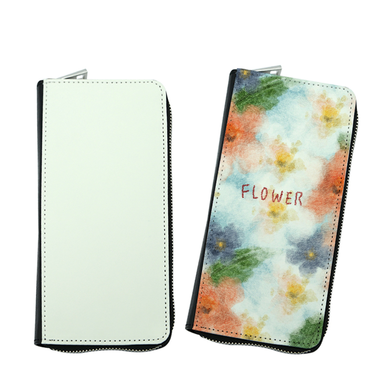 Dompet Ritsleting Kulit Buatan Sublimasi - Besar