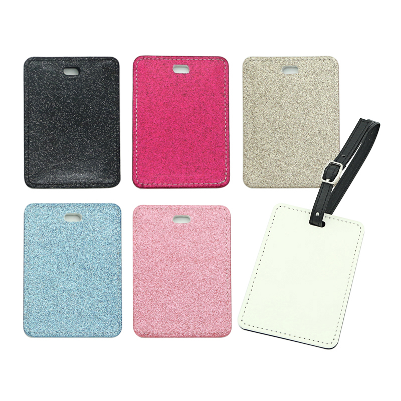 Tag Bagasi Kulit Glitter Sublimasi-Satu Sisi Dapat Dicetak