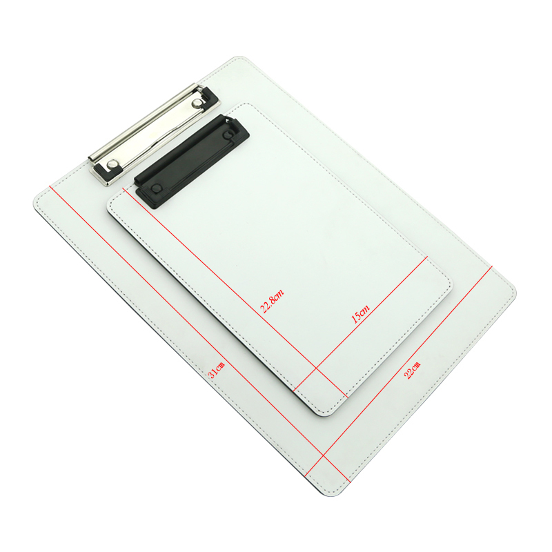 Papan Klip Kulit PU Sublimasi dengan Klip Logam - A4 Papan Klip Kulit PU Sublimasi dengan Klip Logam - A4