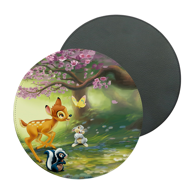 Mouse Pad Kulit Pu Sublimasi - Bulat