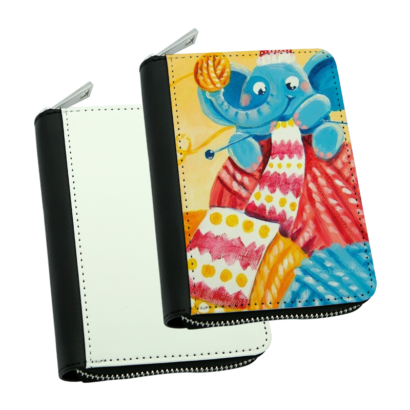 Dompet Ritsleting Kulit Buatan Sublimasi - Tengah