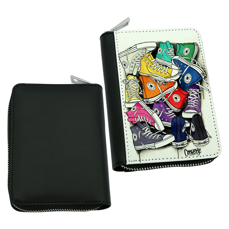 Dompet Ritsleting Kulit Buatan Sublimasi - Tengah