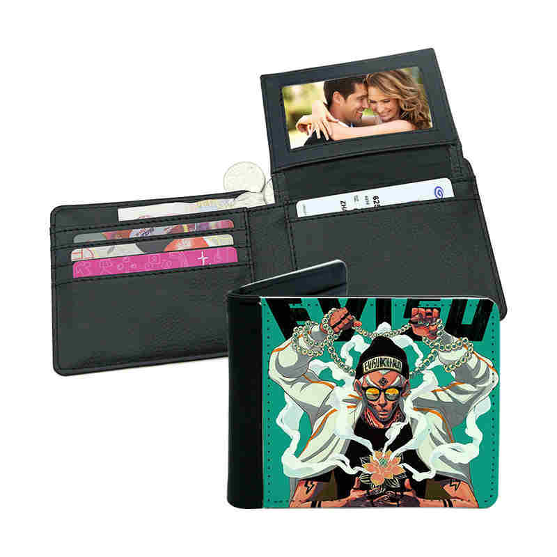 Dompet Bifold Kulit Buatan Sublimasi Pria dengan Tempat Kartu