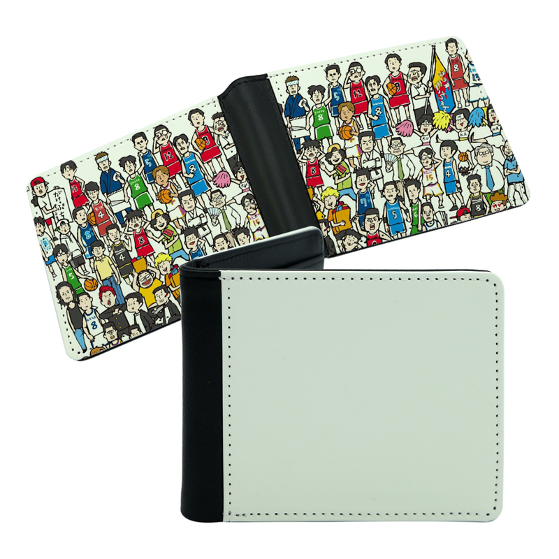 Dompet Bifold Kulit Buatan Sublimasi Pria dengan Cetakan Dua Sisi