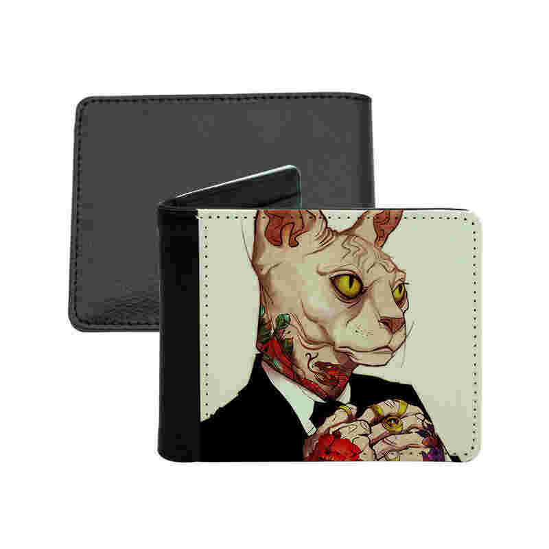 Dompet Bifold Kulit Buatan Sublimasi Pria dengan Saku Koin Dompet Bifold Kulit Buatan Sublimasi Pria dengan Saku Koin