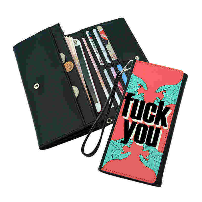 Dompet Kulit Buatan Sublimasi dengan Tali Pergelangan Tangan - Baru