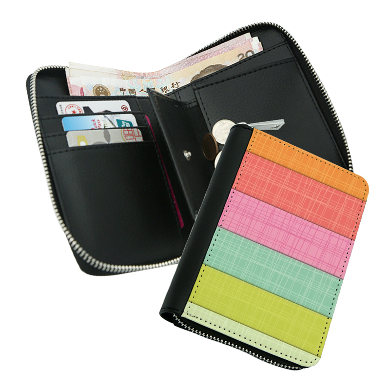 Dompet Ritsleting Kulit Buatan Sublimasi - Tengah