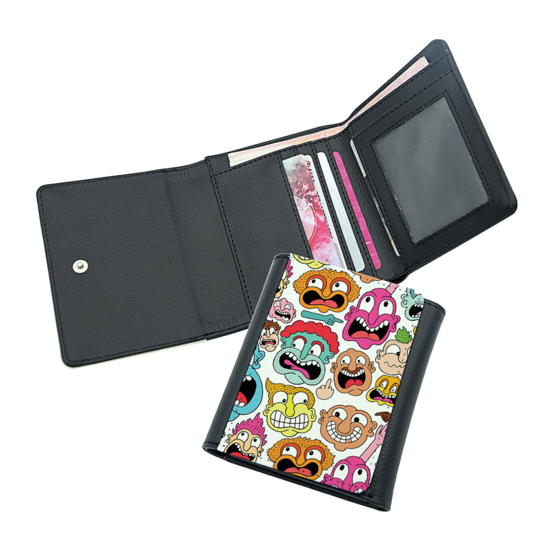 Dompet Kulit Buatan Sublimasi dengan Kulit PU Bagian Dalam - Tengah