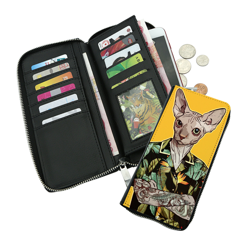Dompet Ritsleting Kulit Buatan Sublimasi - Besar