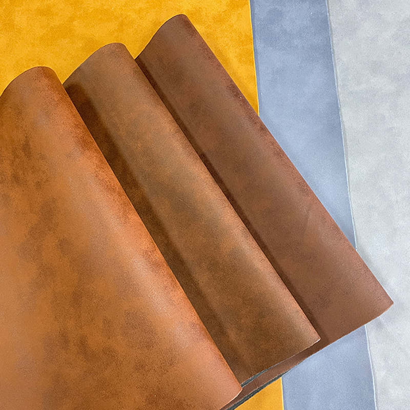 Lembaran kulit imitasi vintage matte yang dapat dilas dengan perekat/tanpa perekat